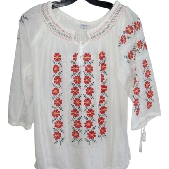 S/M🌺 Romanian Traditional Handmade Ethnic Embroidered Blouse Top Ie - Picture 8 of 8